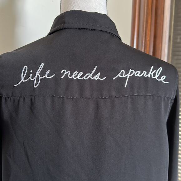 Tracee Ellis Ross for JC Penny | "Life Needs Sparkle" Button Down Shirt Size S - Picture 6 of 13